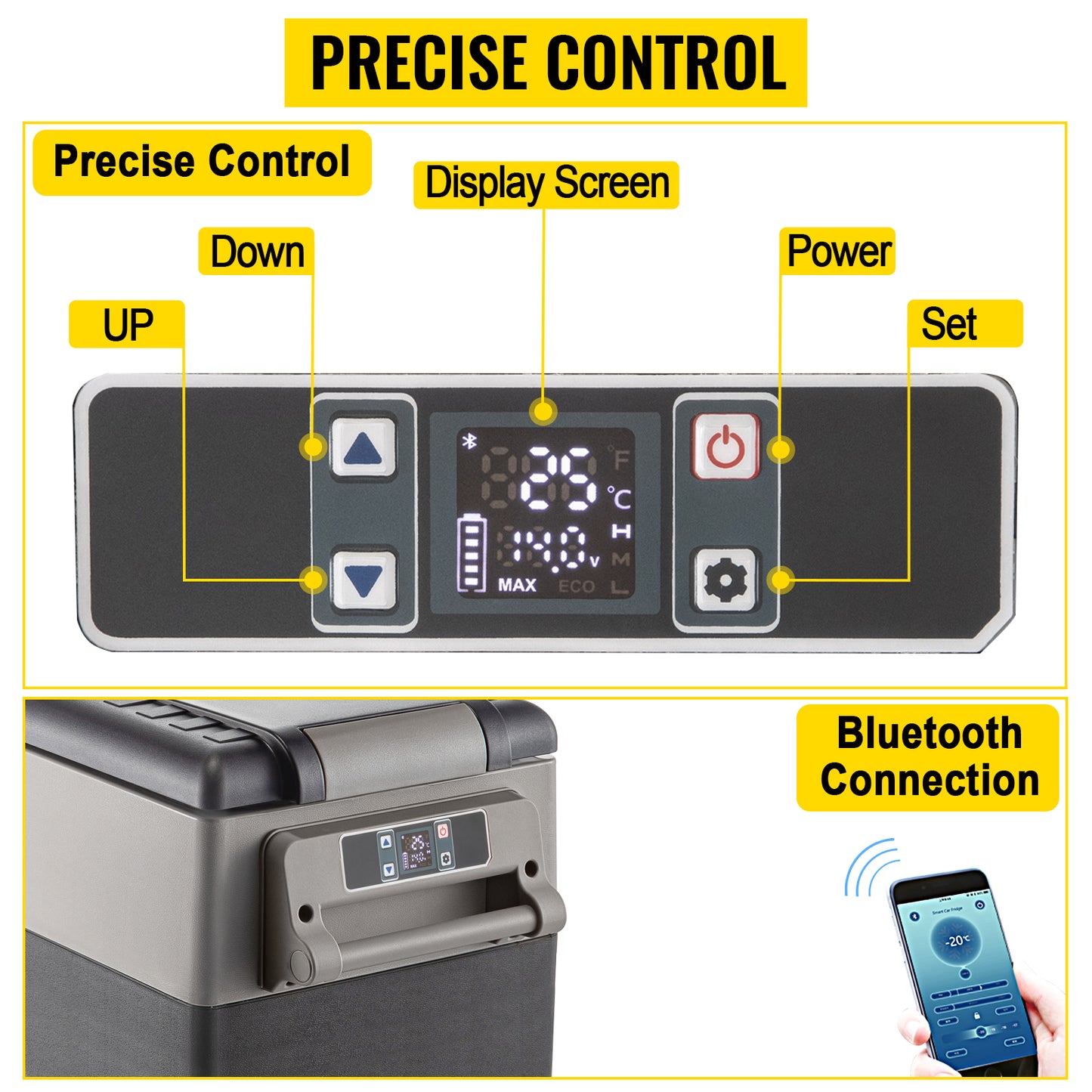 SucceBuy 20L22L35L45L55L Car Refrigerator Mini Fridge Freezer Portable Compressor Cooler 12/24V DC 110-240V Ice Box for Camping