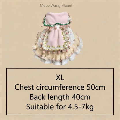 Dog Cat Clothes Pet Apparel Handcrafted Double Layer Princess Dress For Small Dogs Cats All Season Luxury Pet Apparel Custom Made Elegance Comfort Luxury Pet Gift For Cats Dogs