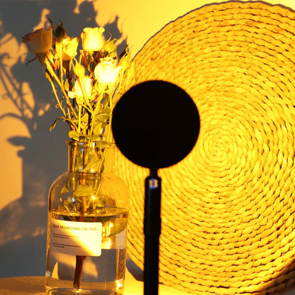 Smart Bluetooth Night Light Rainbow Sunset Projector Lamp for Home Coffe shop Background Wall Decoration Atmosphere Table Lamp