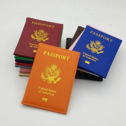 Personalised leather USA Passport Cover Customized Travel Passport holder American Wallet Covers for Passports Girls America