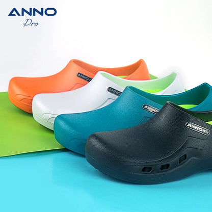 ANNO Soft Doctors Nurses Anti-slip Protective Clogs Operating Room Slippers Chef Work Flat Hospital Foot Wear with Shoes Pad