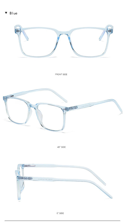 VIVIBEE Square Blue Light Blocking Men Glasses Gaming TR90 Matte Black Anti Ray Eyeglasses Computer Transparent Fashion Eyewear