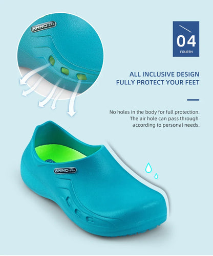 ANNO Soft Doctors Nurses Anti-slip Protective Clogs Operating Room Slippers Chef Work Flat Hospital Foot Wear with Shoes Pad