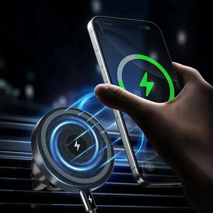 Magnetic Wireless Charger 360 Rotation Air Vent Phone Holder Stand For Magsafe iPhone 16 15 14 13 12 Pro Max Fast Charging Mount