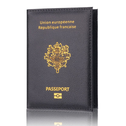 France Travel Passport Holder Case, Leather Fashion French Passport Cover Case Wallet for Men Women
