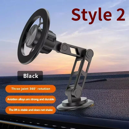 Magnetic Car Wireless Charger for iPhone 15 14 Pro Max Car Phone Holder 360 Rotation Metal Foldable Charging Stand for Samsung
