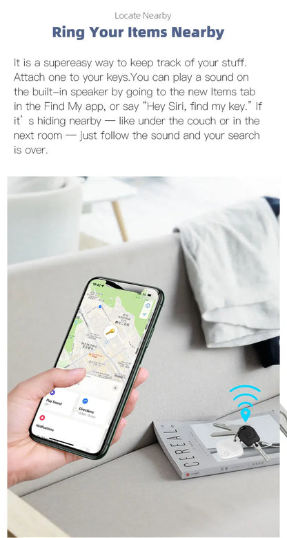 F2 Smart Airtag GPS Positioning Anti-Lost Device For iPhone iPad iOS Find My App Bluetooth Tracker Keys/Pets/Kids Locator Finder