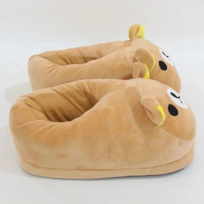 Rilakkuma Y2K Slippers Japan Cartoon Anime PE Kawaii All Inclusive Frosth Plush Indoor Home Flat Anti Slip Couple Slippers New