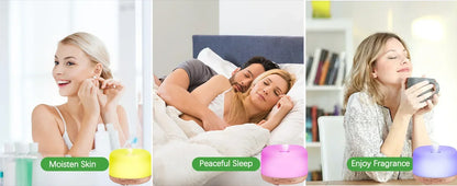 Mini Size Wood Grain Aroma Diffuser Usb Essential Oil Humidifier With Colorful Night Lights Air Humidifier Machine 500ml Home
