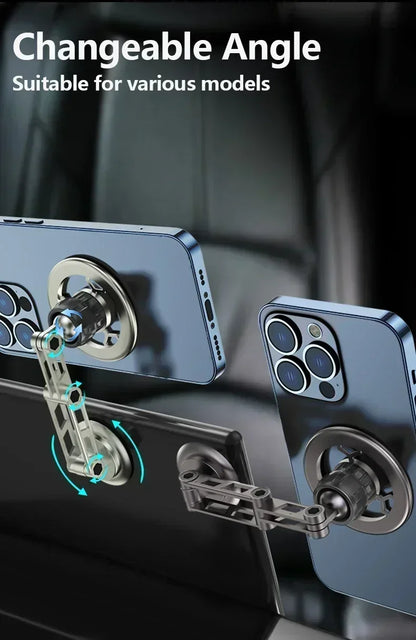 Magnetic Car Wireless Charger for iPhone 15 14 Pro Max Car Phone Holder 360 Rotation Metal Foldable Charging Stand for Samsung