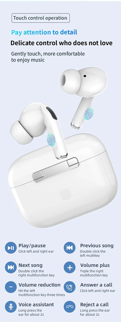 Original Air Pro True Wireless Bluetooth Earphones Headphones HiFi Sound Low Latency Noise Reduction Earbuds for IPhone Android