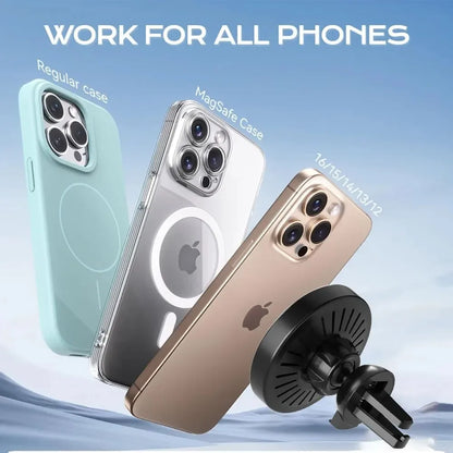 Magnetic Wireless Charger 360 Rotation Air Vent Phone Holder Stand For Magsafe iPhone 16 15 14 13 12 Pro Max Fast Charging Mount