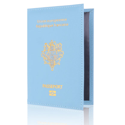 France Travel Passport Holder Case, Leather Fashion French Passport Cover Case Wallet for Men Women