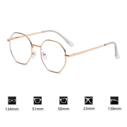 Fashion Ultra-Light Polygon Frame Anti-blue Light Glasses Unisex Reading Eyewear UV400 Shades Flat Mirror Eyeglasses