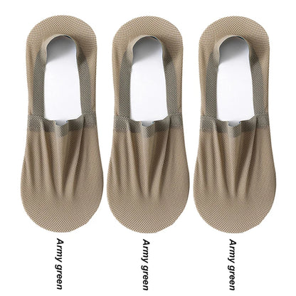 3Pair / Lot Men Boat Socks Fashion Summer Thin Invisible Sock Breathable Soft Casual Sox High Quality Elastic Mesh Sokken Meias