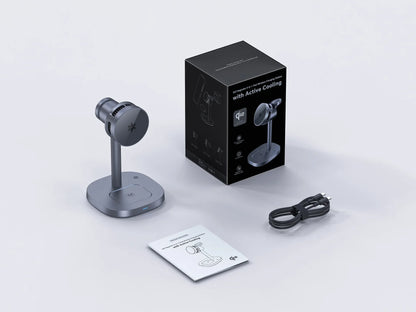 TEC Cooling Qi2 3 in 1 Magnetic  Wireless Charger Stand 15W Fast Charging for Iphone 16 15 14pro Max, Airpods,iwatch Series
