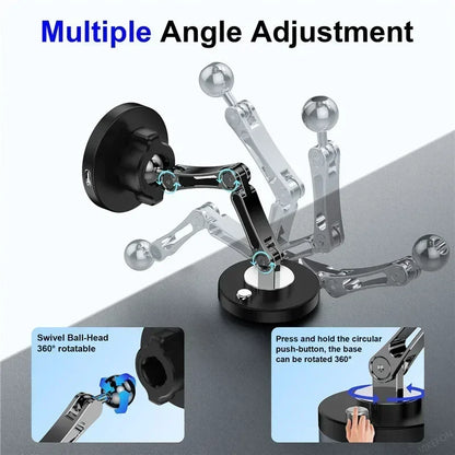 Magnetic Car Wireless Charger for iPhone 15 14 Pro Max Car Phone Holder 360 Rotation Metal Foldable Charging Stand for Samsung