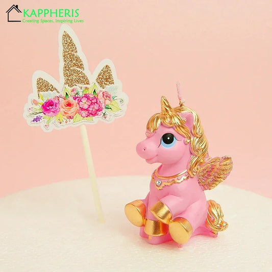 Little Unicorn Zodiac Candle Animal Children's Birthday Candle for Cake Decoration Unicorn Candle for Birthday Boys Kids Soy Wax