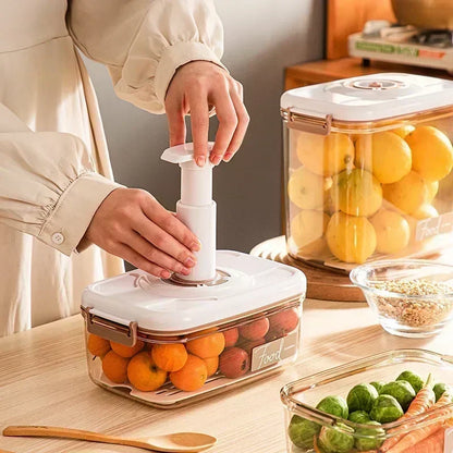 Vacuum Sealed Food Storage Box, Clear Fresh-Keeping Box, Capacity Food Dispenser, Transparent Container with Vacuum Pump