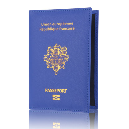 France Travel Passport Holder Case, Leather Fashion French Passport Cover Case Wallet for Men Women