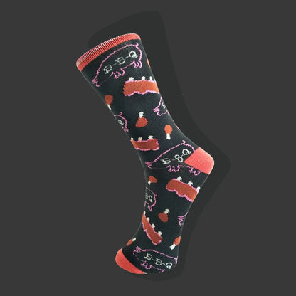 58 Style Food Theme Men Cartoon Socks Cotton Fruit Banana beer coffee bean doughnut sandwich hamburger sushi ice crea Long Socks