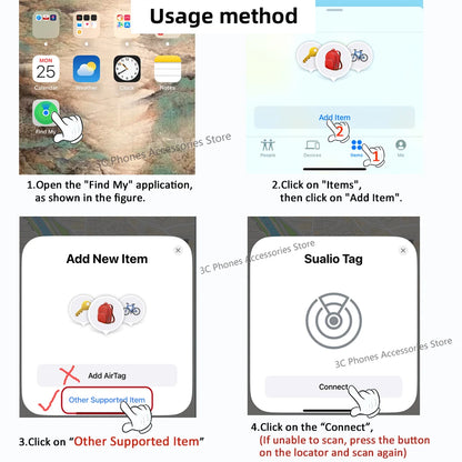 F2 Smart Airtag GPS Positioning Anti-Lost Device For iPhone iPad iOS Find My App Bluetooth Tracker Keys/Pets/Kids Locator Finder