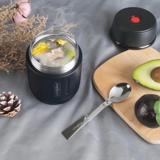 FEIJIAN 500ml Food Thermos,  316 Stainless Steel Vacuum Insulated Food Jar With Spoon Kids Lunch Box