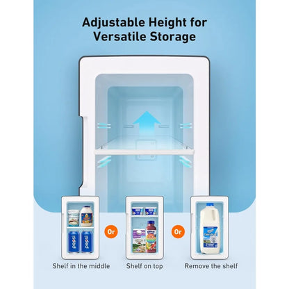 Mini Fridge 2.0 Gen, 6 Liter/8 Cans Makeup Skincare Fridge 110V AC/ 12V DC Portable Thermoelectric Cooler and Warmer Little Tin