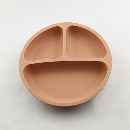 Baby Safe Silicone Dining Plate Suction Cartoon Children Dishes Feeding Toddler Training Tableware Retro Kids Smile Face Bowl
