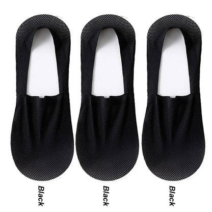 3Pair / Lot Men Boat Socks Fashion Summer Thin Invisible Sock Breathable Soft Casual Sox High Quality Elastic Mesh Sokken Meias