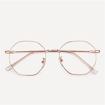 Fashion Ultra-Light Polygon Frame Anti-blue Light Glasses Unisex Reading Eyewear UV400 Shades Flat Mirror Eyeglasses