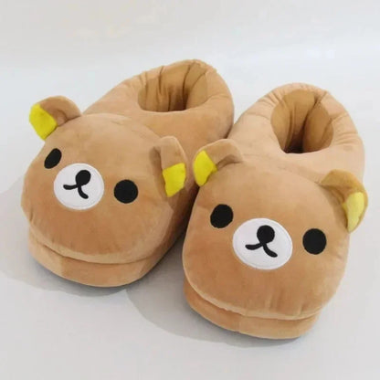 Rilakkuma Y2K Slippers Japan Cartoon Anime PE Kawaii All Inclusive Frosth Plush Indoor Home Flat Anti Slip Couple Slippers New