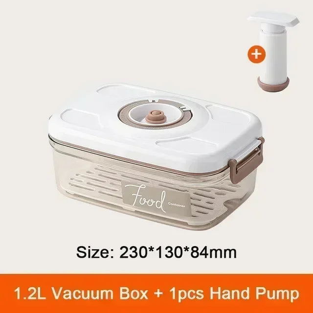 Vacuum Sealed Food Storage Box, Clear Fresh-Keeping Box, Capacity Food Dispenser, Transparent Container with Vacuum Pump