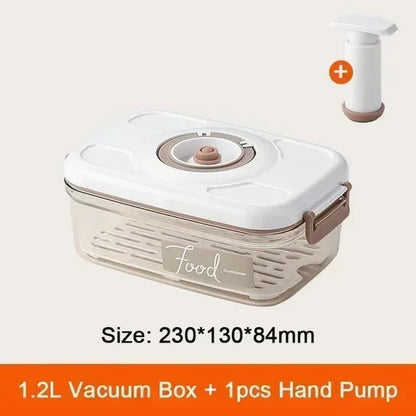 Vacuum Sealed Food Storage Box, Clear Fresh-Keeping Box, Capacity Food Dispenser, Transparent Container with Vacuum Pump