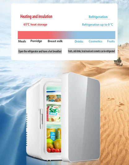 12L Portable Mini Refrigerator Student Dormitory Heating And Cooling Cosmetics Car Home Dual-Use Refrigeration And Preservation