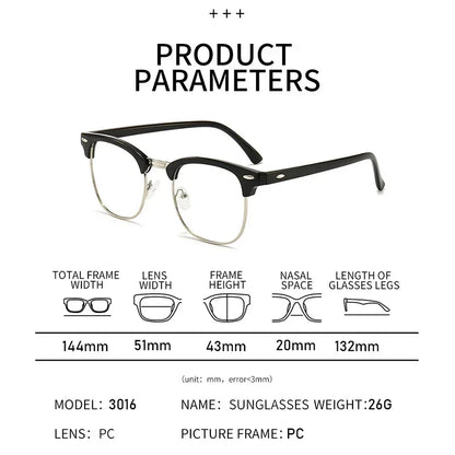 Men Retro Anti-blue Light Glasses Classic Vintage Half Frames Anti Blue Light Blocking Computer Eyeglasses For Women Accessory