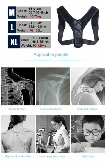 Back Posture Correction Belt Hunchback Prevention Correction of Sitting Posture Unisex Breathable Body Shaping
