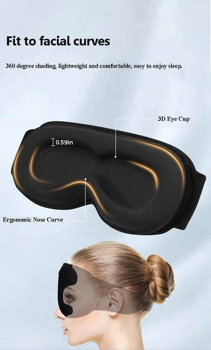 3D Wireless Sleeping Headphones Blindfold Soft Washable Bluetooth5.4 Music Headset Eyemask Handsfree Call Earphones Adjustable