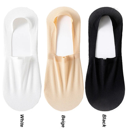 3Pair / Lot Men Boat Socks Fashion Summer Thin Invisible Sock Breathable Soft Casual Sox High Quality Elastic Mesh Sokken Meias