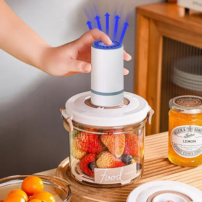 Vacuum Sealed Food Storage Box, Clear Fresh-Keeping Box, Capacity Food Dispenser, Transparent Container with Vacuum Pump