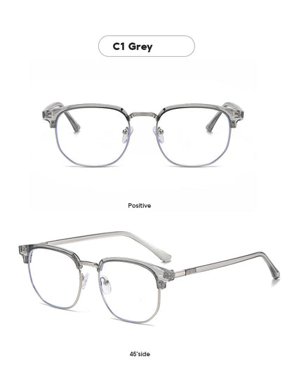 XJiea 2024 Photochromic Anti-blue Light Glasses Men Fashion Rectangle Semi Rimless Eyewear For Women Office Computer Goggle