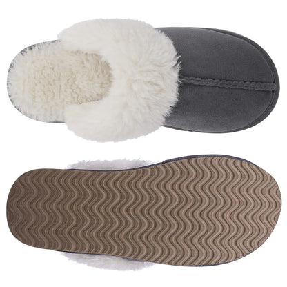 Kidmi Winter Women Fuzzy Slippers Classic Brand Fluffy House Shoes Indoor Warm Suede Cozy Slippers Casual Non-slip Cotton Shoes