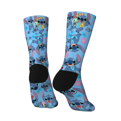 Cartoon Stitch Printed Men's Socks Soft and Comfortable Socks Novelty Harajuku Funny Street Hip-Hop Socks Party Holiday Gifts