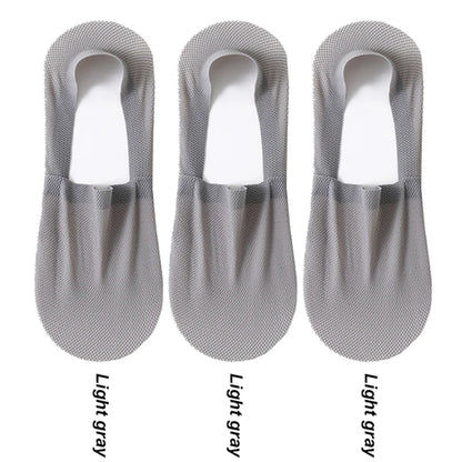 3Pair / Lot Men Boat Socks Fashion Summer Thin Invisible Sock Breathable Soft Casual Sox High Quality Elastic Mesh Sokken Meias
