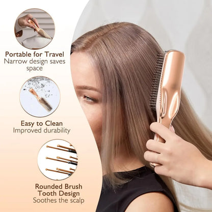 Japanese Premium Head Massager Scalp Brush Hair Massager Shampoo Brush Wet Plastic Detangling Brush Hair Cleaning Comb Rose Gold