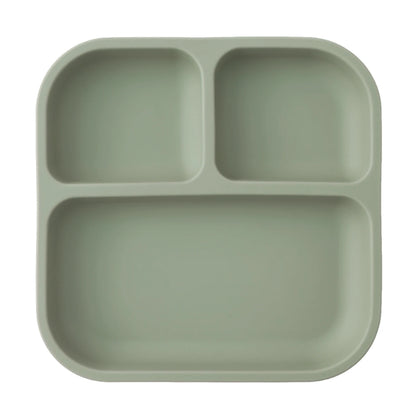 Color Kids 1PCS BPA Free Silicone Divided Square Plate Suction Baby Dish Leakproof Toddler Kids Meal Tray Easy Clean Tableware