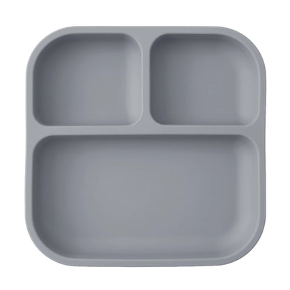 Color Kids 1PCS BPA Free Silicone Divided Square Plate Suction Baby Dish Leakproof Toddler Kids Meal Tray Easy Clean Tableware