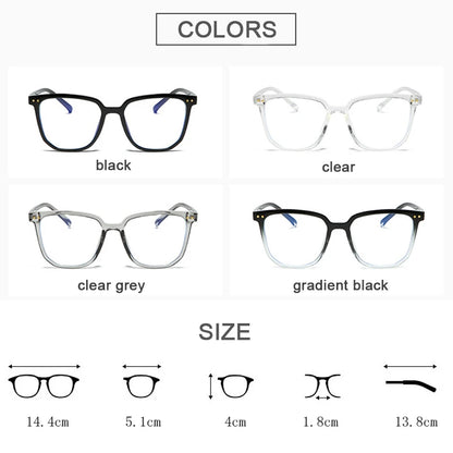 Light Frame Anti Blue Glasses Transparent Black Optical Glasses Women Men Square Eyewear Blocking eyeglasse Spectacle Eyeglasses