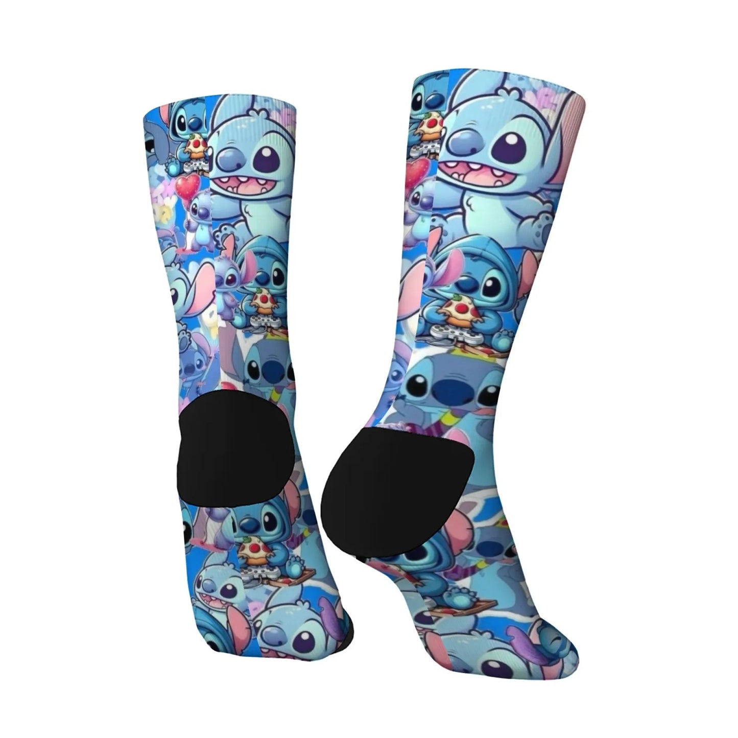 Cartoon Stitch Printed Men's Socks Soft and Comfortable Socks Novelty Harajuku Funny Street Hip-Hop Socks Party Holiday Gifts