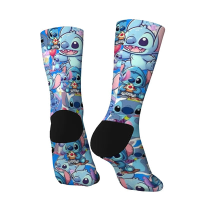 Cartoon Stitch Printed Men's Socks Soft and Comfortable Socks Novelty Harajuku Funny Street Hip-Hop Socks Party Holiday Gifts
